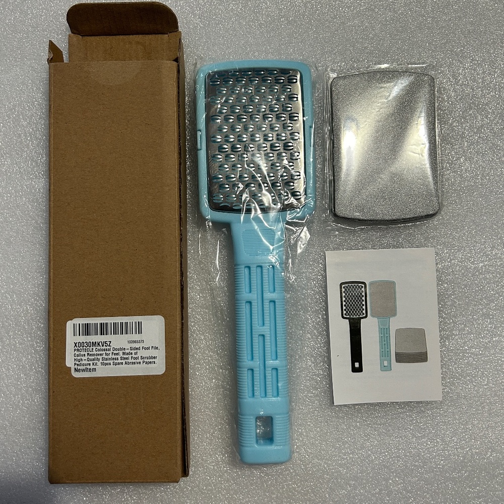 PROTECLE Colossal Double Sided Foot File & Callus Remover Pedicure Kit - Blue